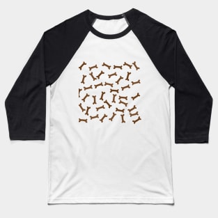 Dog Art - Chocolate Mini Bone Baseball T-Shirt